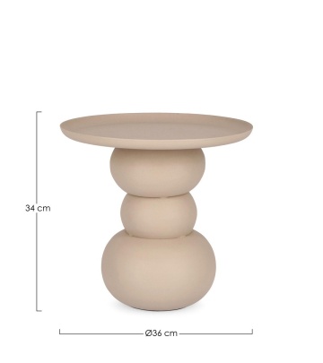 Măsuță de cafea rotundă Alpa, din oțel, finisaj mat cu efect rugos, muștar, diametru 41 cm, înălțime 42 cm - Img 2
