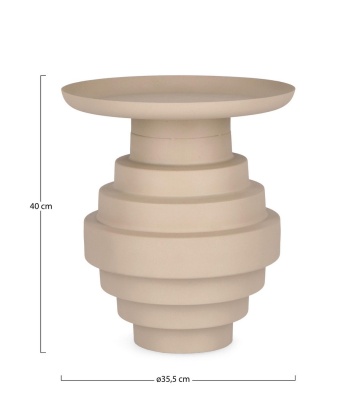Măsuță de cafea rotundă Amba, din oțel bej mat, diametru 35.5 cm - Img 2