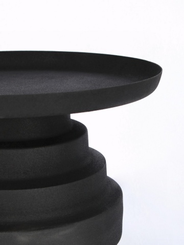 Măsuță de cafea rotundă Amba, din oțel negru mat, diametru 40 cm - Img 3