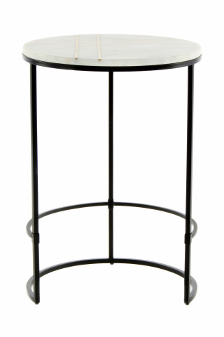 Masuta de cafea rotunda din marmura Louis 44.5x44.5x64 cm alba - Img 2