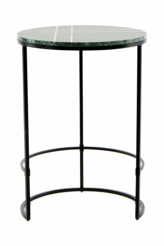 Masuta de cafea rotunda din marmura Louis 44.5x44.5x64 cm verde - Img 2