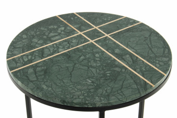 Masuta de cafea rotunda din marmura Louis 44.5x44.5x64 cm verde - Img 6
