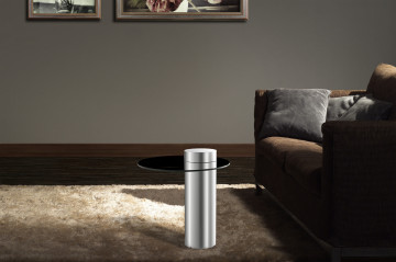 Măsuță de cafea rotunda din sticla si otel Ontario 52 cm gri - Img 2