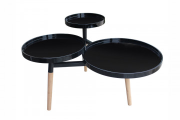 Masuta de cafea triplet Butler 86,5x71x50 cm neagra - Img 3