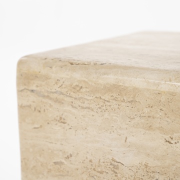 Masuta laterala Donta din travertin maro 30x30x47 cm - Img 4