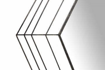 Oglinda hexagonala cu rama din metal aurie Romeo, 1.5cm (L / D) x 69cm (W) x 79.5cm (H) - Img 4