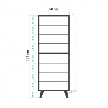 Pantofar din pal melaminat Filinta 723 stejar 50 cm - Img 7