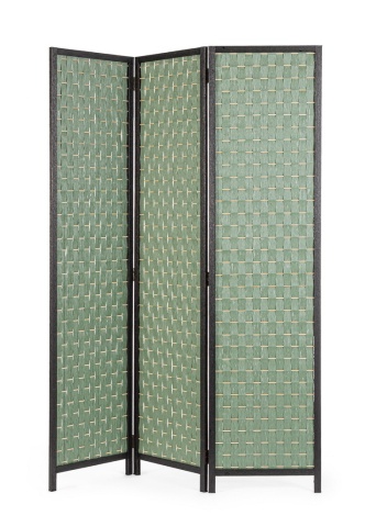 Paravan decorativ 3D, din bambus și hârtie, verde, 135x180 cm