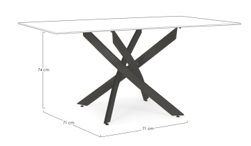 Picioare din oțel vopsit negru masă dining Modern, 160x90 cm - Img 2