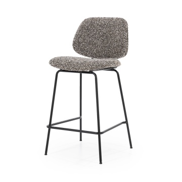 Scaun de bar Jon din Țesătură și metal taupe