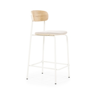 Scaun de bar Skoladin lemn de frasin bej 95 cm - Img 10