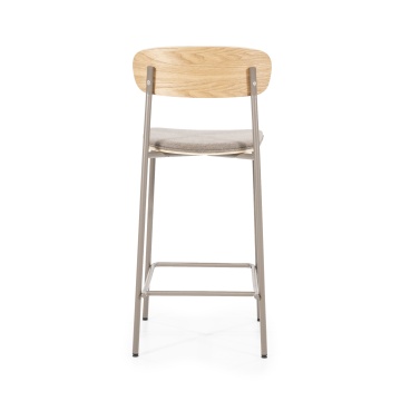 Scaun de bar Skoladin lemn de frasin taupe 95 cm - Img 6
