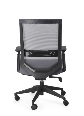 Scaun de birou Marcus, reglabil, cu suport lombar, plasă, gri - Img 4