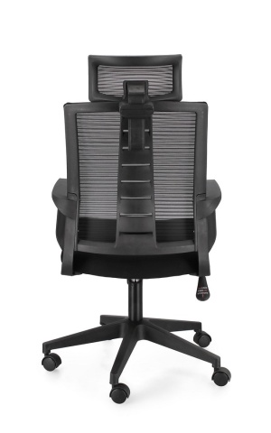 Scaun de birou Roman, cu brațe, reglabil, din plasă, negru, 62x56x115-125 cm - Img 5