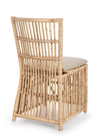 Scaun Elvas din ratan, cu pernă detașabilă, finisaj natural, 58 x 59 x 92 cm - Img 2