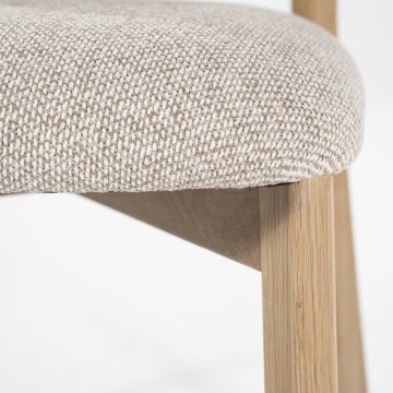 Scaun Mikky Tesatura taupe si lemn de stejar natural - Img 16
