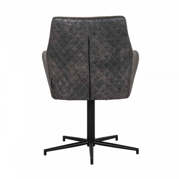 Scaun piele artificiala Lucy negru/maro - Img 3