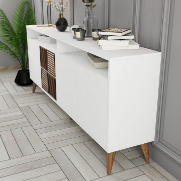 Servanta din pal melaminat Milano alba 180x78,6x35 cm - Img 5