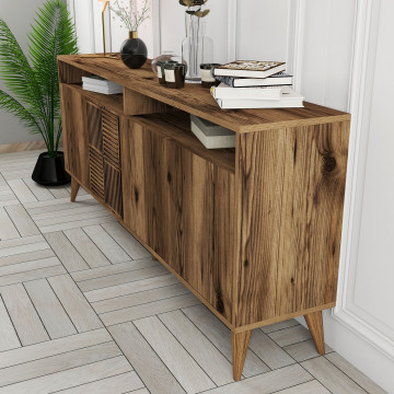 Servanta din pal melaminat Milano nuc 180x78,6x35 cm - Img 5