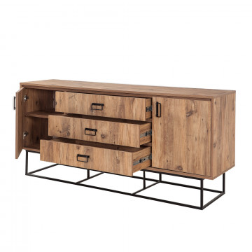 Servanta din pal melaminat Quantum Verda pin 180x80x40 cm - Img 5