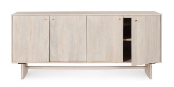Servanta Elishaeva, cu 4 uși, din lemn masiv de mango și MDF, 180x45x80 cm - Img 8