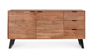 Servanta Isar cu 2 uși și 3 sertare, din lemn de acacia, 160x40x80 cm - Img 2
