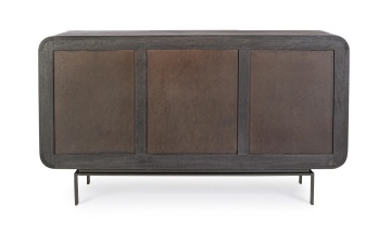 Servanta Orissa, 3 uși, din lemn de mango și oțel, 145x42x82 cm - Img 4
