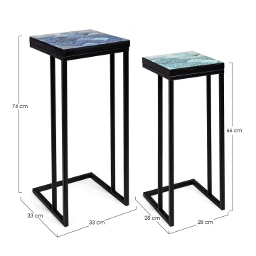 Set 2 măsuțe cafea Reef, cu cadru metalic vopsit epoxidic - Img 2