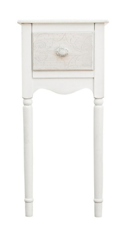 Set 2 măsuțe laterale Clorine, cu motive florale încrustate, din MDF, finisaj mat, 33x26.5x72.5 cm - Img 3