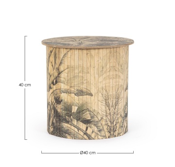Set 3 măsuțe de cafea Nariko Ro, rotundă, din bambus și MDF, diametru 40 cm, înălțime 40 cm - Img 2