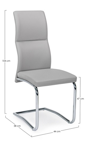 Set 4 scaune Thelma din piele ecologica gri deschis - Img 2