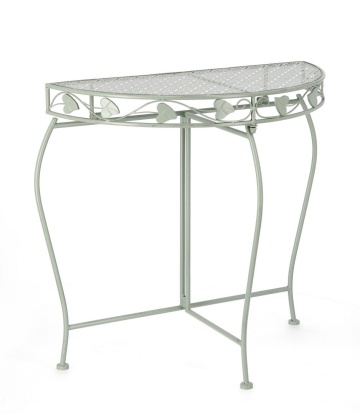Set de 2 console Harriet, din oțel vopsit electrostatic, salvie, 75x36x75 cm