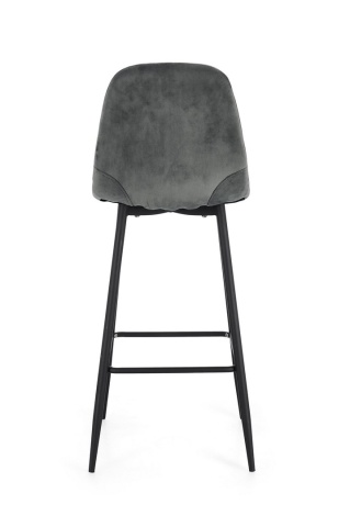 Set de 2 scaune de bar Irelia, din catifea, gri închis, 46x39x103 cm - Img 5