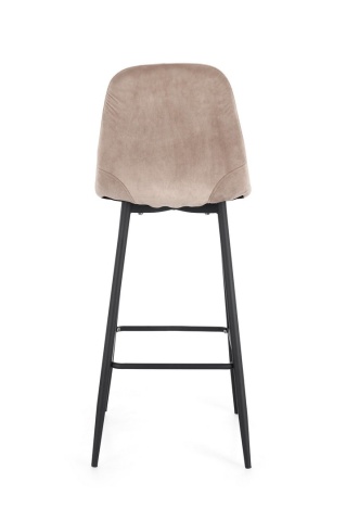 Set de 2 scaune de bar Irelia, din catifea, taupe, 46x39x103 cm - Img 5