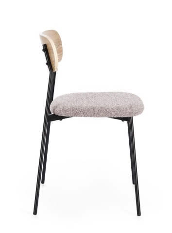 Set de 2 scaune Genevieve, tapițerie bouclé, gri, 46x49x76.5 cm - Img 6