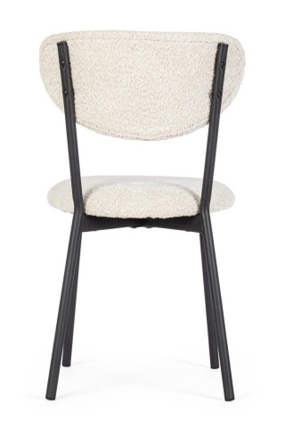 Set de 2 scaune Ludmilla, tapițerie bouclé, crem, 47x50x77.5 cm - Img 5