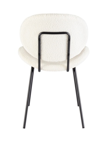 Set de 2 scaune Maddie, din țesătură bouclé și metal, alb, 52x59.5x79.5 cm - Img 5