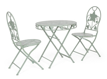 Set de 2 scaune pliabile din oțel, culoare salvie, 40x40x94 cm - Img 2