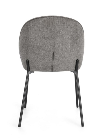 Set de 2 scaune Wendy tapitate negru/gri închis, 54x60x83 cm - Img 5