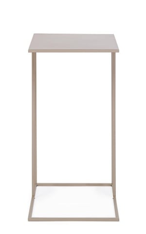 Set de 4 măsuțe laterale Alrik, rectangulare, din oțel vopsit electrostatic, bej, 40x30x58 cm - Img 3