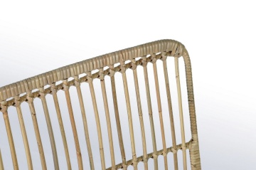 Set de 4 scaune din țesătură Kubu și metal, Natural / Gri Metalizat, 55x45x85 cm - Img 5