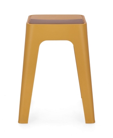 Set de 4 Taburet suprapunabil, muștar, 36.5x36.5x46.5 cm - Img 2
