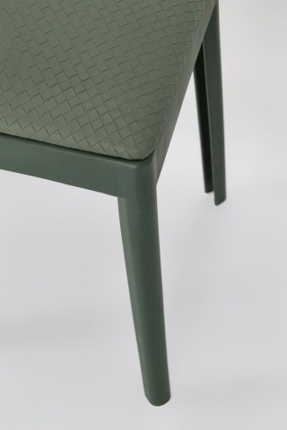 Set de 4 taburete Scooby, din polipropilenă și piele ecologică, verde petrol, 34x34x49 cm - Img 3