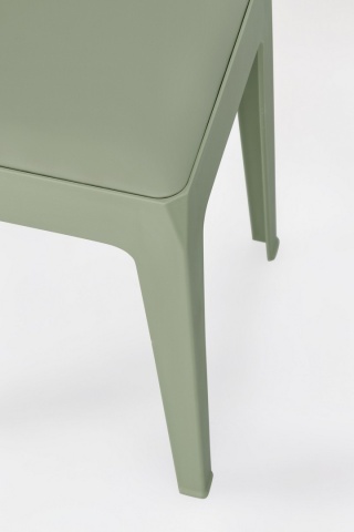 Set de 6 taburete cu șezut din piele ecologică, verde salvie, 33x33x47 cm - Img 3