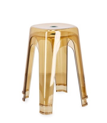 Set de 6 taburete Sonny, din plastic chihlimbar transparent, 34.5x34.5x46.5 cm - Img 4