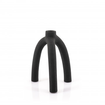 Suport de lumanare 13,5x13,5x16,5 cm alb negru