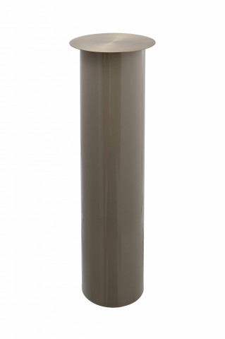 Suport lumanare din fier Art Deco, taupe / auriu