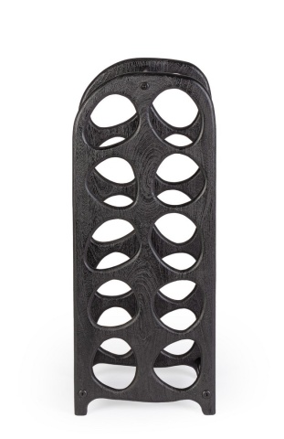 Suport pentru 10 sticle Yukon, din lemn de mango și metal, maro, 27x20x67 cm - Img 2