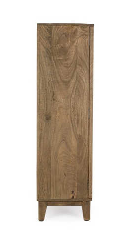 Vitrină cu 2 uși Remington, din lemn de mango cu finisaj nitrocelulozic și sticlă ambră, 80 x 40 x 140 cm - Img 5