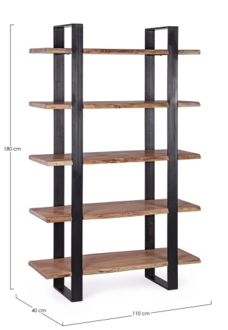 Bibliotecă Artur din lemn de acacia 110 cm - Img 2